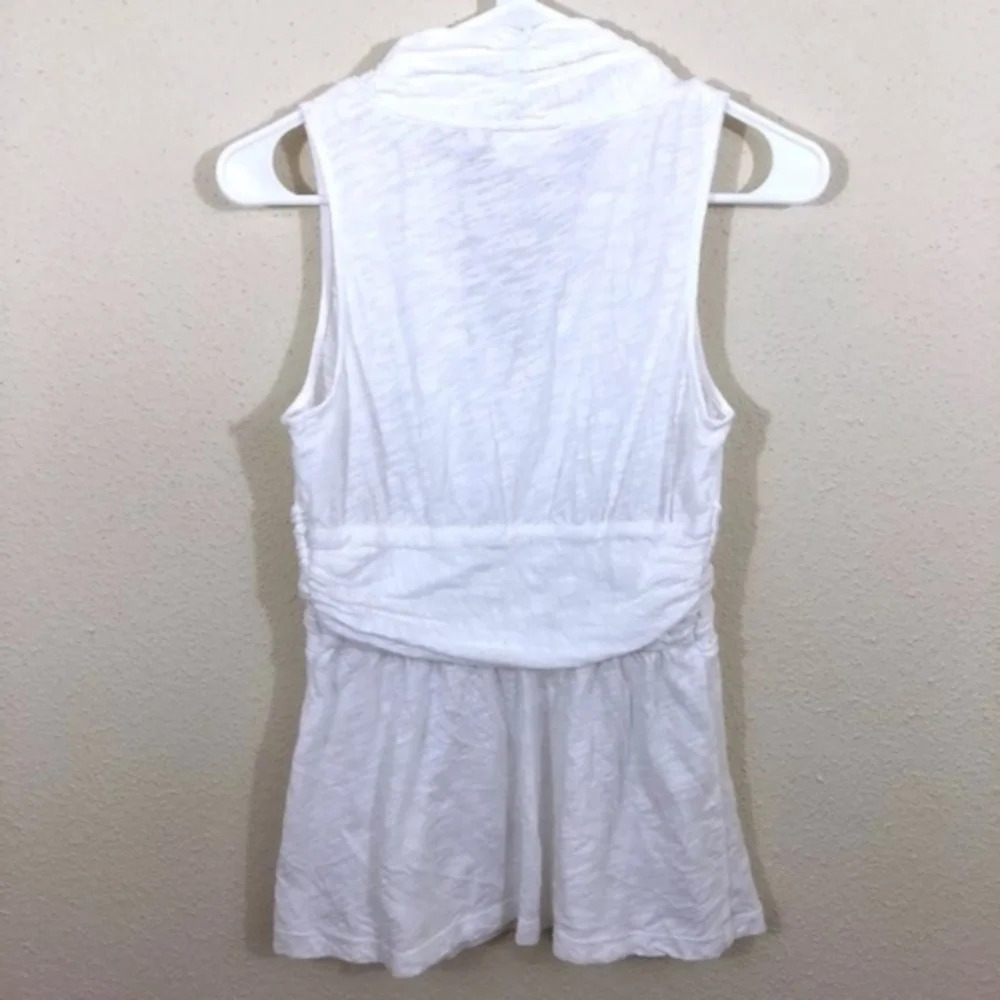 Anthropologie Deletta White Braided V-Neck Tee XS - Picture 3 of 5